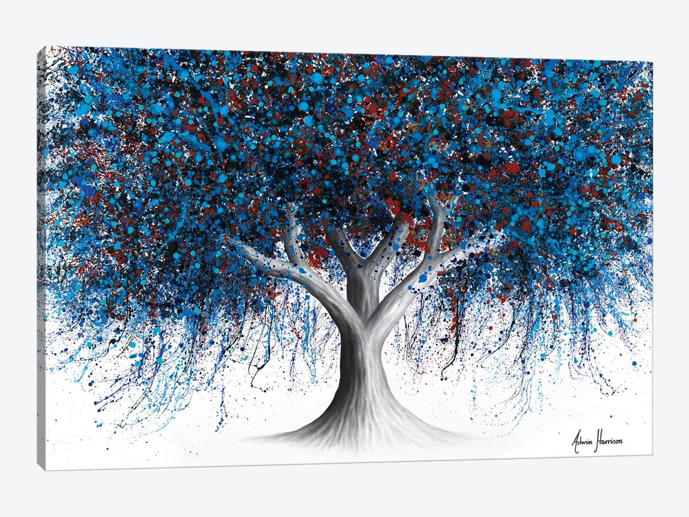 Sapphire Season Tree by Ashvin Harrison 1-piece Canvas Artwork