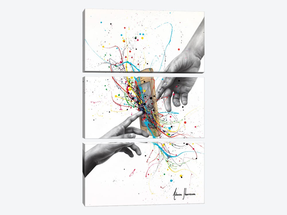 Contemporary Connection by Ashvin Harrison 3-piece Canvas Wall Art