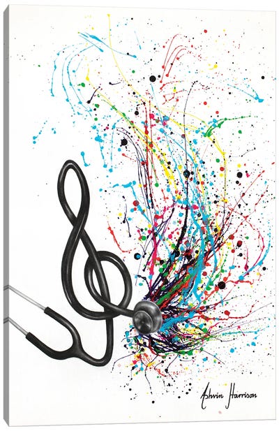 Vital Rhythm Canvas Art Print - Large Colorful Accents