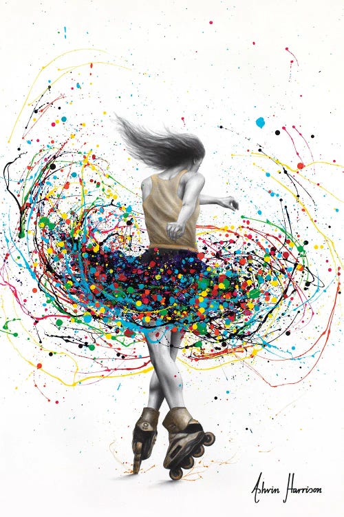 Rainbow Rollerblader by Ashvin Harrison wall art