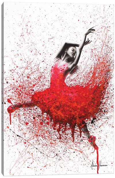 Passionate Love Dance Canvas Art Print - Red Passion