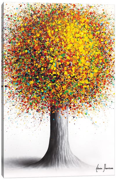 Rainbow Fusion Tree Canvas Art Print - Hyper-Realistic & Detailed Drawings