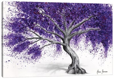 Purple Pepper Tree Canvas Art Print - Hyper-Realistic & Detailed Drawings