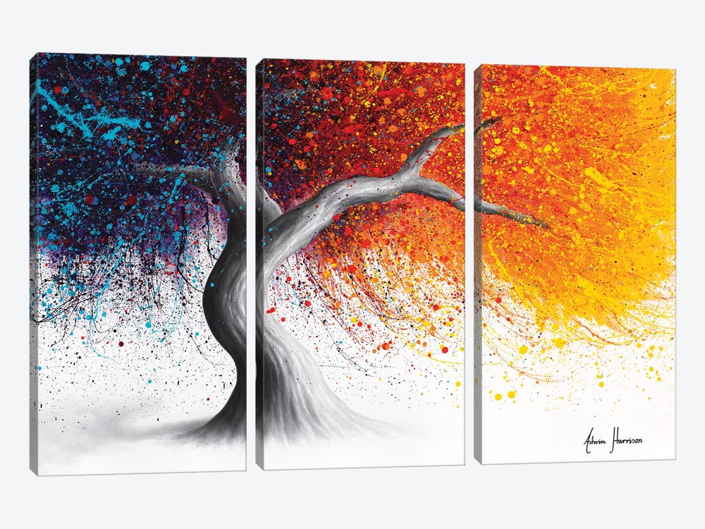 Fire and Passion Tree by Ashvin Harrison 3-piece Art Print