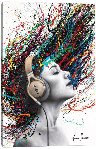 Playing Her Tune Canvas Art Print - Music Lover