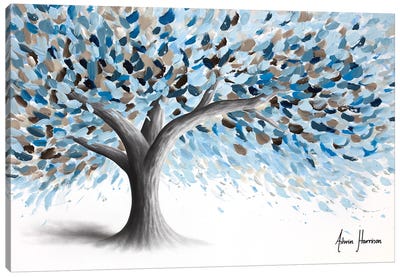 Leafy Lake Tree Canvas Art Print - Hyper-Realistic & Detailed Drawings