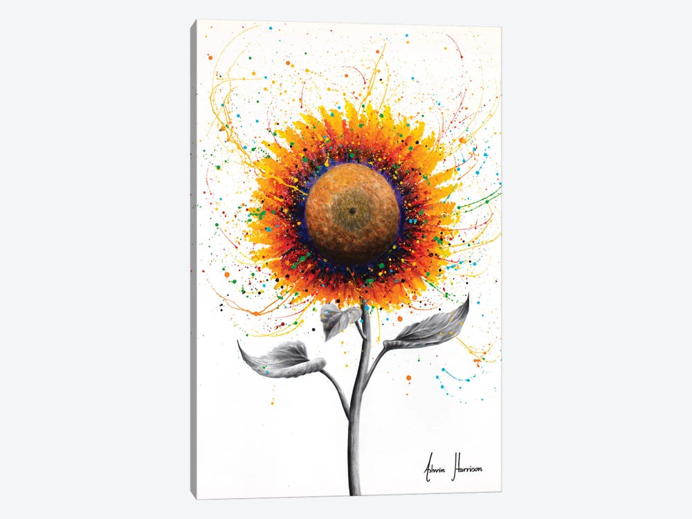Rainbow Sunflower by Ashvin Harrison 1-piece Canvas Print