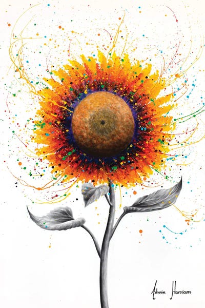 Hyper-Realistic & Detailed Drawings: Rainbow Sunflower by Ashvin Harrison