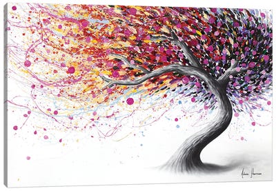 Fanciful Floral Tree Canvas Art Print - Hyper-Realistic & Detailed Drawings