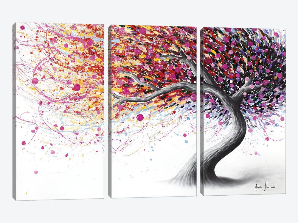 Fanciful Floral Tree by Ashvin Harrison 3-piece Canvas Artwork