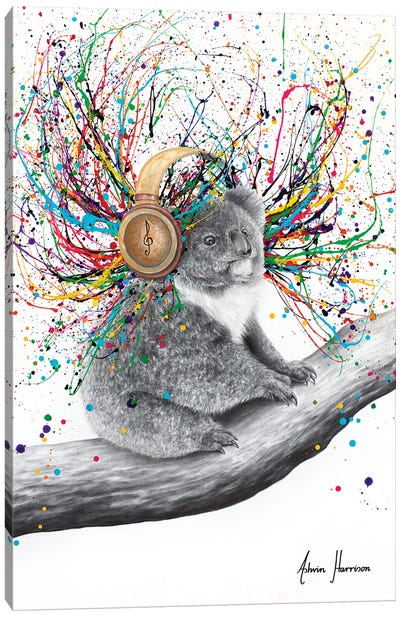 Koala Crescendo Canvas Art Print - Hyper-Realistic & Detailed Drawings