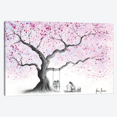 Family And The Blossom Tree Canvas Print #VIN923} by Ashvin Harrison Canvas Artwork