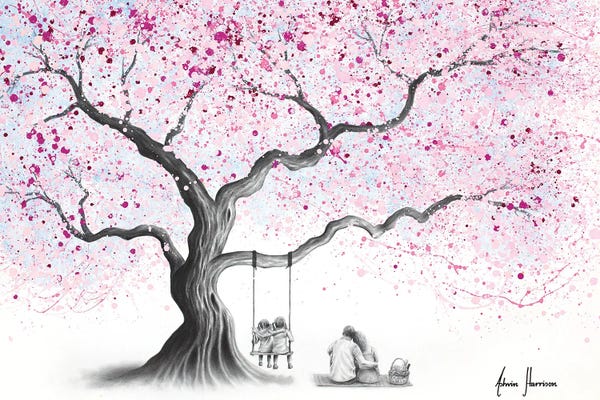 Hyper-Realistic & Detailed Drawings: Family And The Blossom Tree by Ashvin Harrison