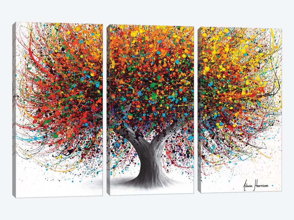 Tree Of Festivity by Ashvin Harrison 3-piece Art Print