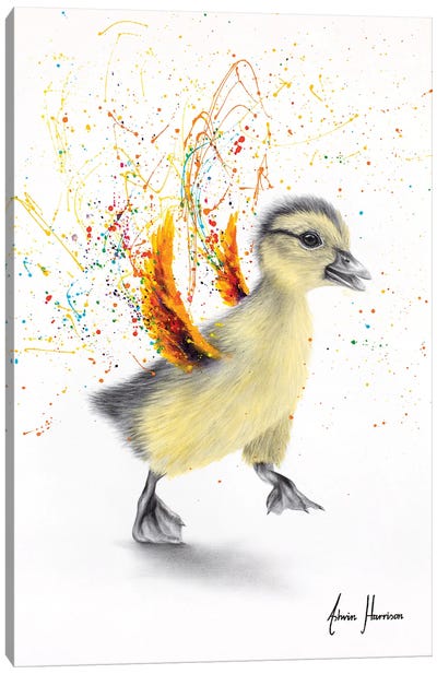 Dancing Duckling Canvas Art Print - Hyper-Realistic & Detailed Drawings
