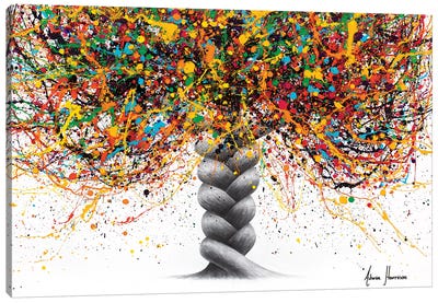 Brainpower Plait Tree Canvas Art Print - Hyper-Realistic & Detailed Drawings