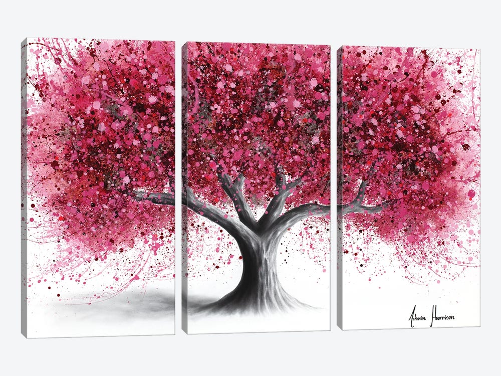 Raspberry Blush Tree by Ashvin Harrison 3-piece Canvas Art Print