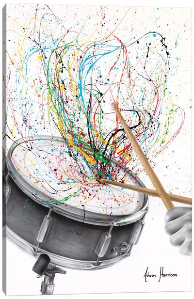 Beat Of The Drum Canvas Art Print - Hyper-Realistic & Detailed Drawings