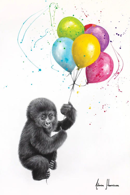 Baby Gorilla And The Balloons