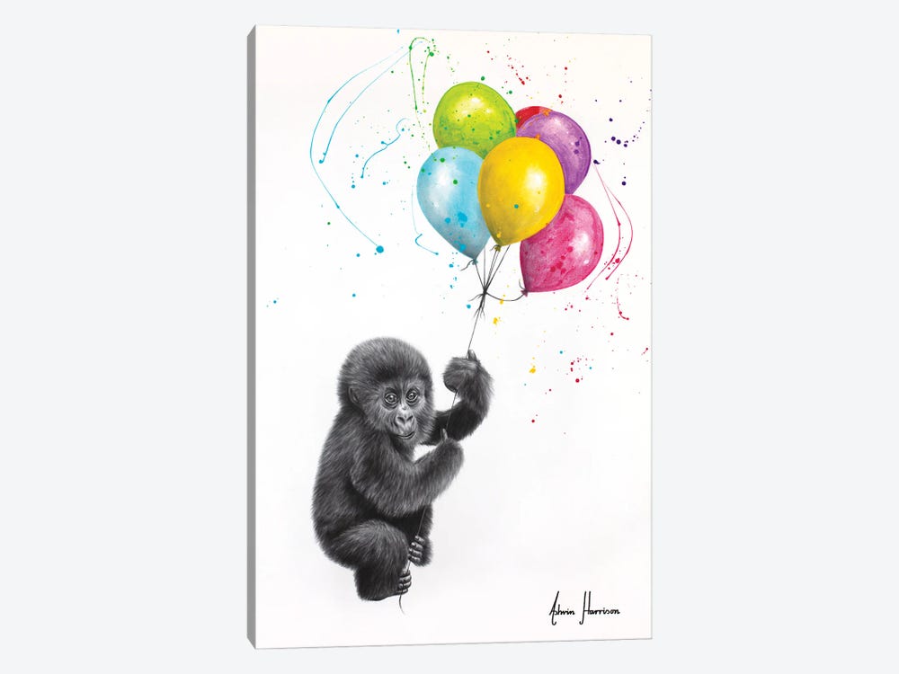 Baby Gorilla And The Balloons by Ashvin Harrison 1-piece Art Print