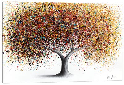 Glorious Golden Tree Canvas Art Print - Hyper-Realistic & Detailed Drawings