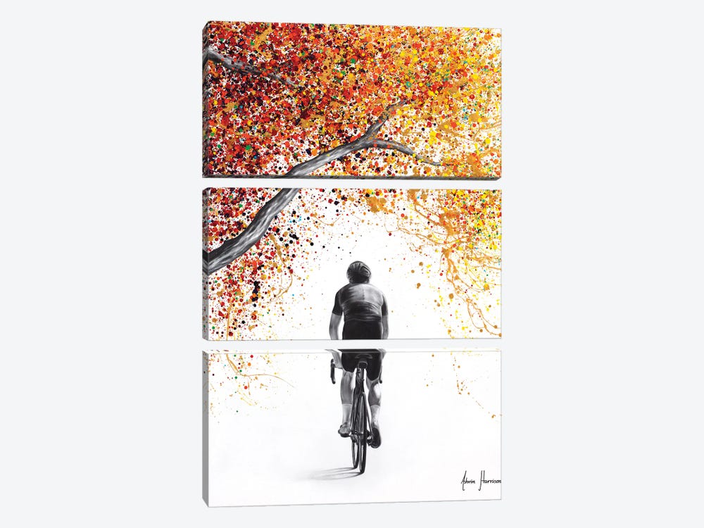 Cycling Gold by Ashvin Harrison 3-piece Canvas Wall Art