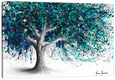 Peacock Park Tree Canvas Art Print - Mixed Media Art