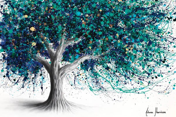 Large Floral & Botanical Art - Canvas Prints: Peacock Park Tree (2021) by Ashvin Harrison - 2016-2022 Collection