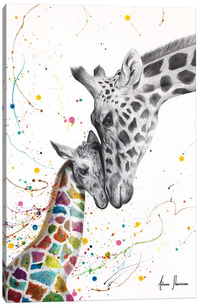 Celebration Of Love Canvas Art Print - Giraffe Art