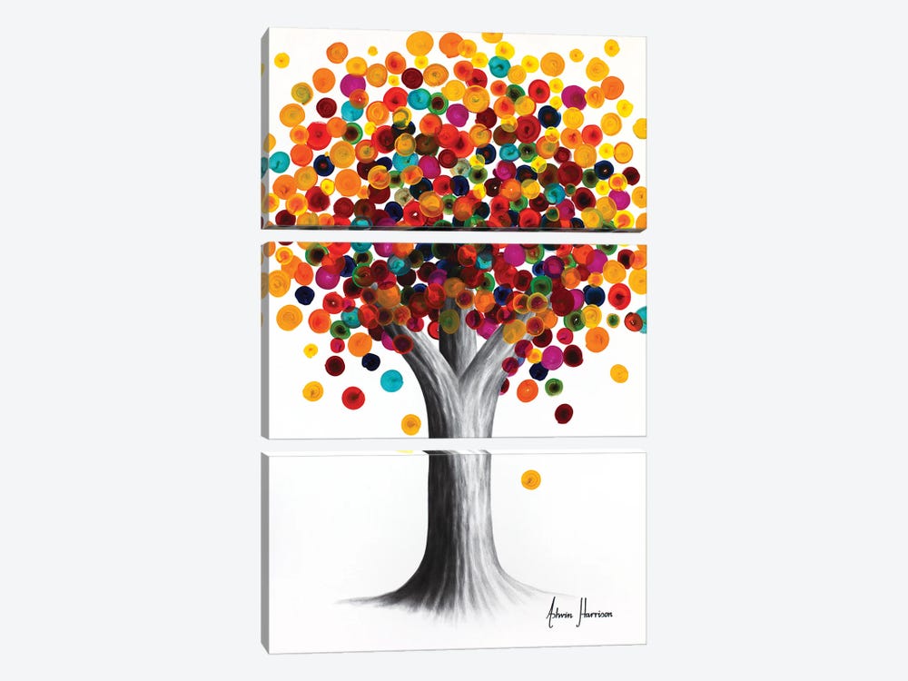Rainbow Gemstone Tree by Ashvin Harrison 3-piece Canvas Art