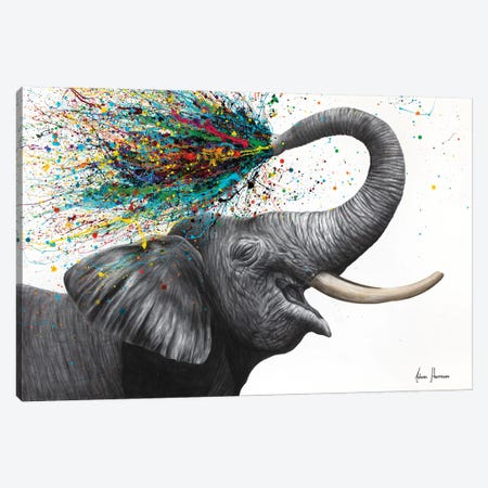 Elephant Elation Canvas Print #VIN963} by Ashvin Harrison Canvas Wall Art