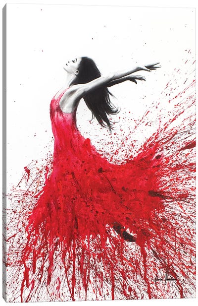 Rose Dance Canvas Art Print - Red Art