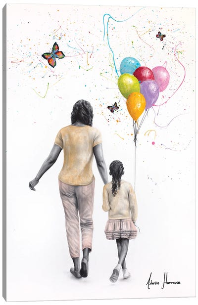 Through The Rainbow Butterflies Canvas Art Print - Family & Parenting Art
