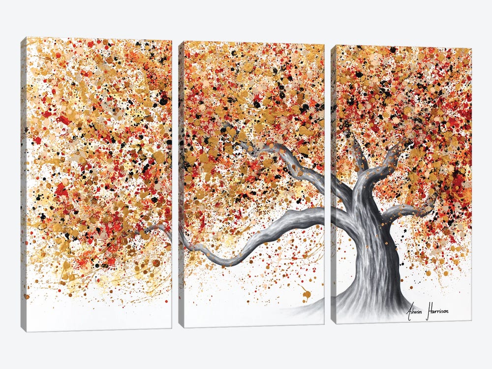 Oriental Prosperity Tree by Ashvin Harrison 3-piece Art Print