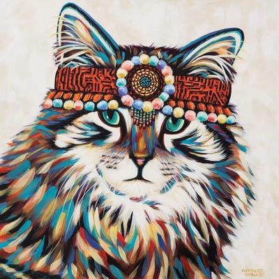 Hippie Cat II by Carolee Vitaletti acrylic art print