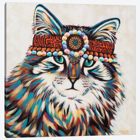 Hippie Cat II Canvas Print #VIT115} by Carolee Vitaletti Canvas Print