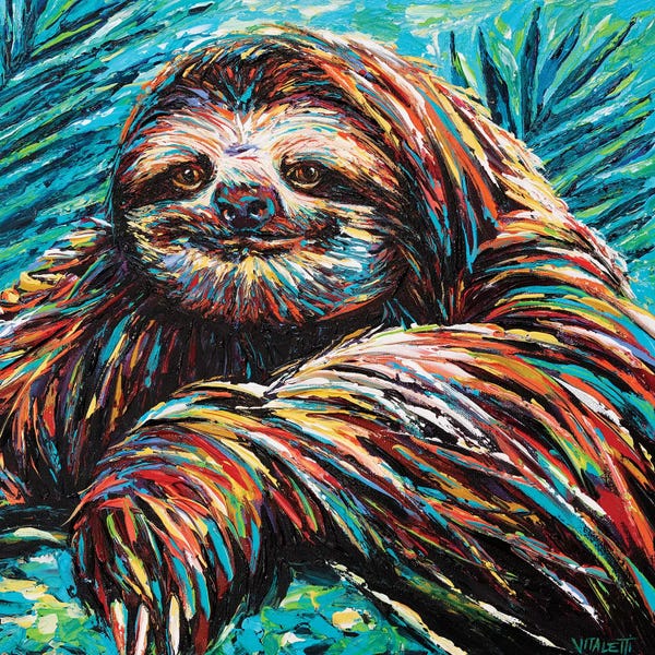 Sloths: Painted Sloth I by Carolee Vitaletti