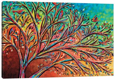 Sunrise Treetop Birds II Canvas Art Print - Carolee Vitaletti