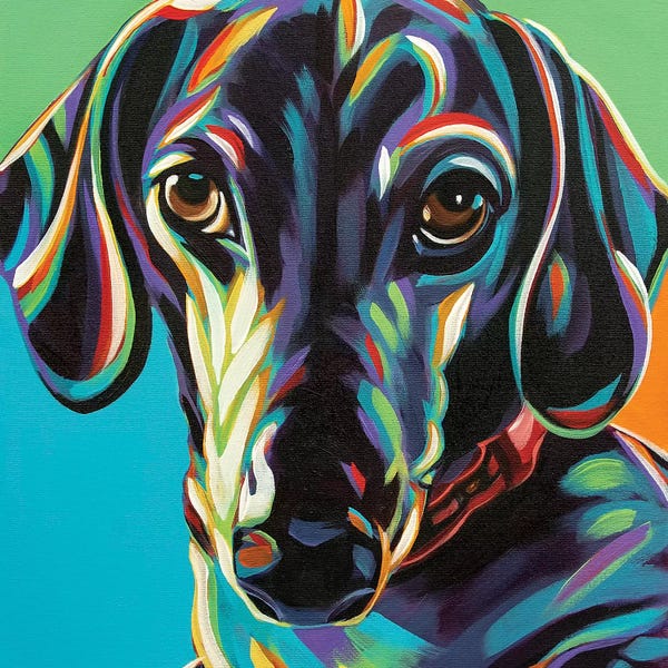 Dachshunds: Painted Dachshund I by Carolee Vitaletti