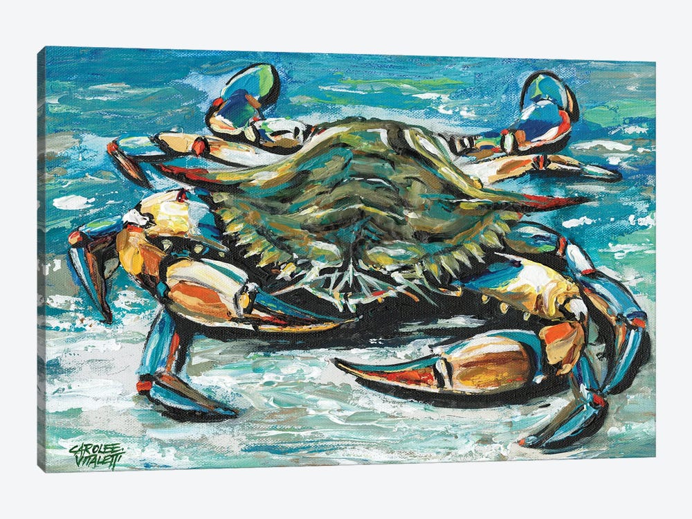 Blue Palette Crab I by Carolee Vitaletti 1-piece Canvas Artwork