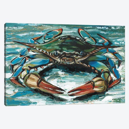 Blue Palette Crab II Canvas Print #VIT129} by Carolee Vitaletti Art Print