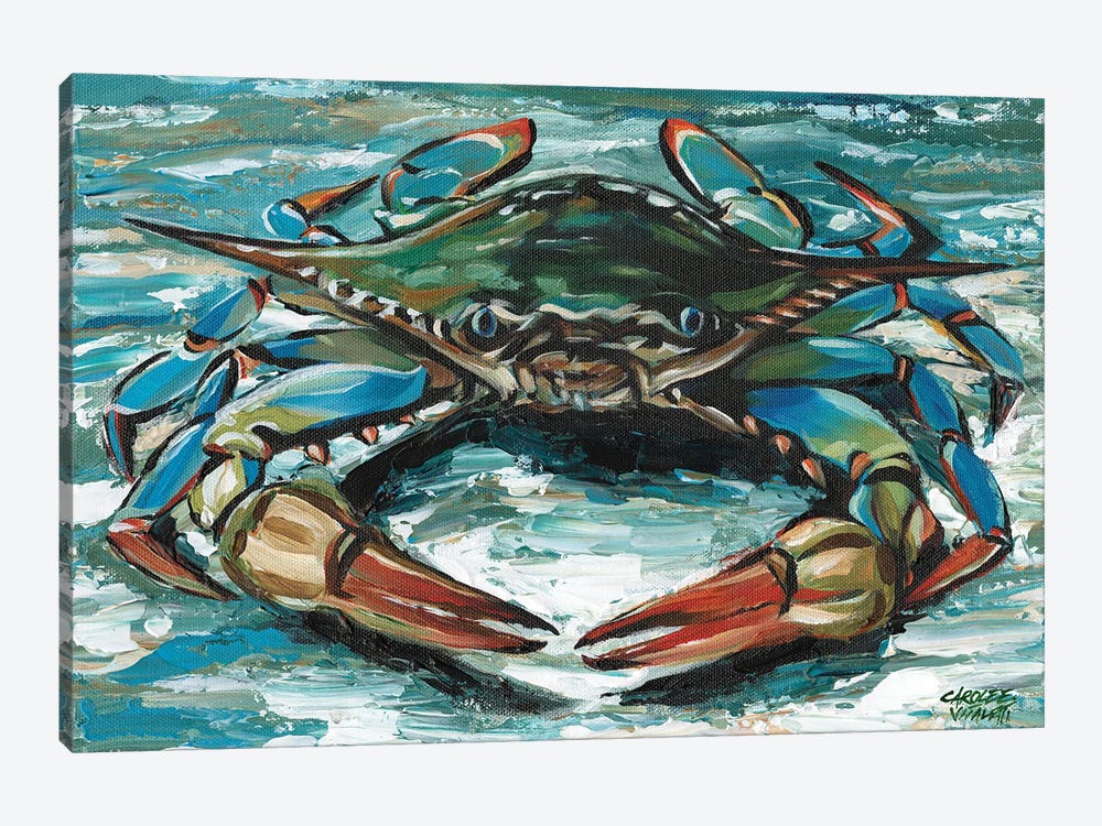 Blue Palette Crab II by Carolee Vitaletti 1-piece Canvas Print