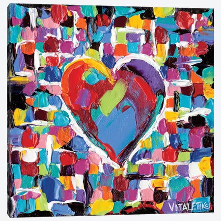 Mosaic Heart II Canvas Print #VIT12} by Carolee Vitaletti Canvas Artwork