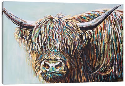 Woolly Highland I Canvas Art Print - Modern Farmhouse Living Room Art