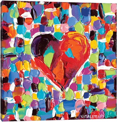 Mosaic Heart III Canvas Art Print - Heart Art