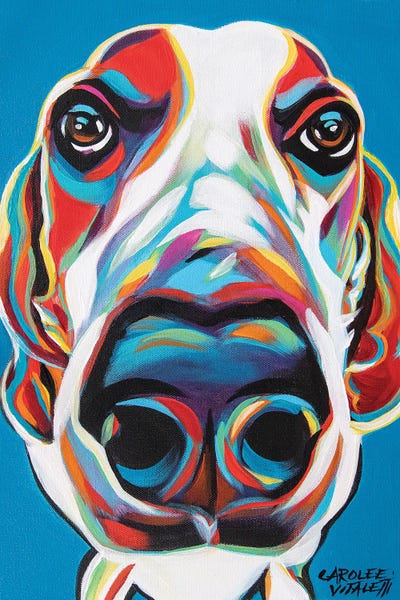 Basset Hounds: Nosey Dog I by Carolee Vitaletti