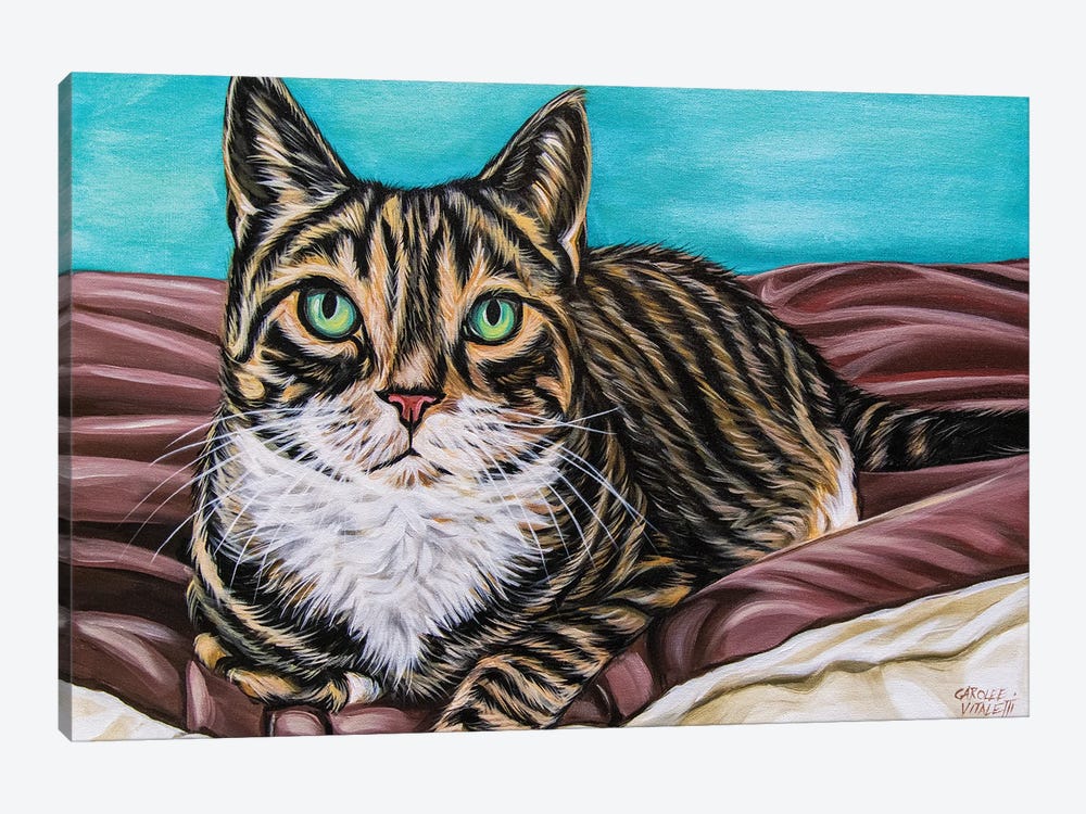 Kaleidoscope Comfy Cat by Carolee Vitaletti 1-piece Art Print