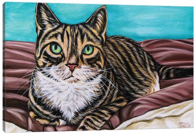 Kaleidoscope Comfy Cat Canvas Art Print - Carolee Vitaletti