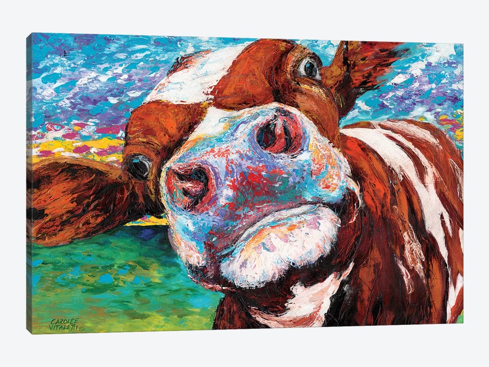 Curious Cow I by Carolee Vitaletti 1-piece Canvas Art