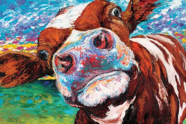 Kitchen: Curious Cow I by Carolee Vitaletti